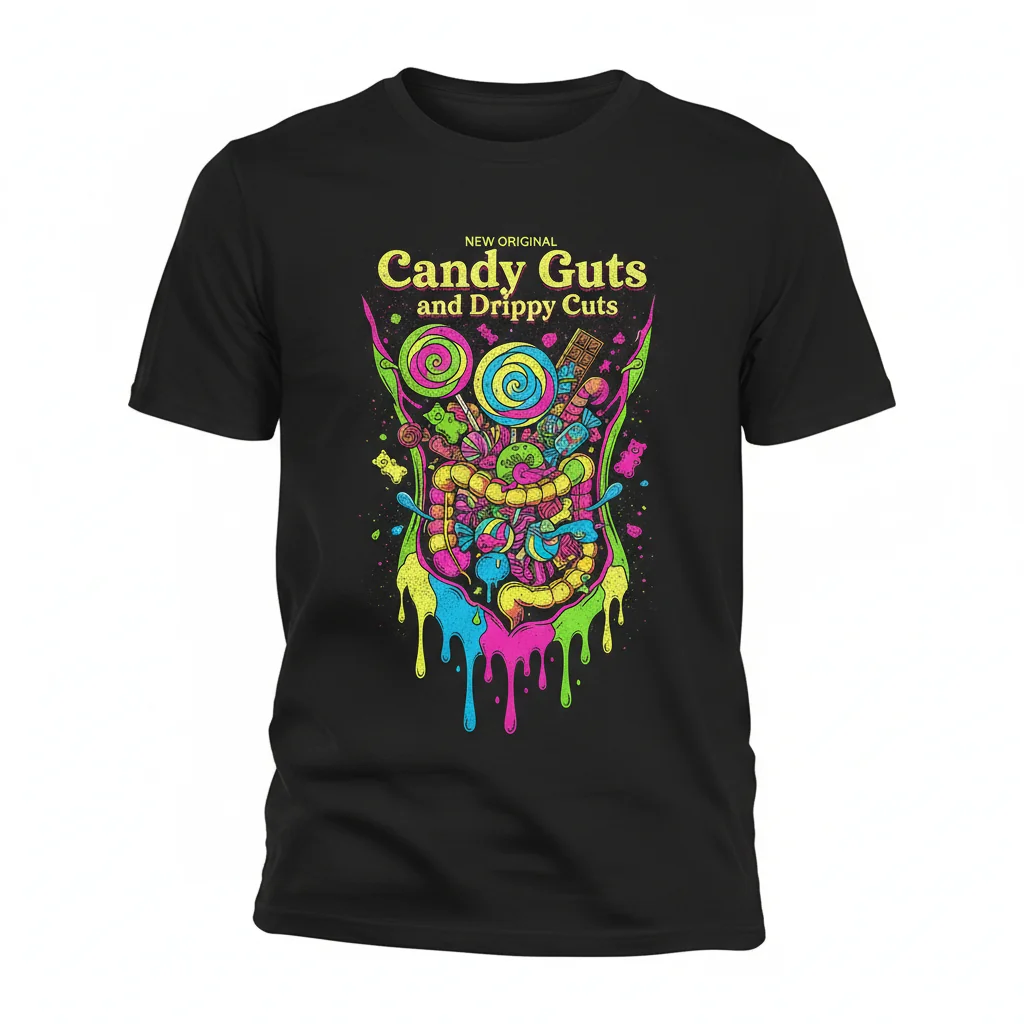 Candy Guts & Drippy Cuts: Durável, Confortável e Não Desbota