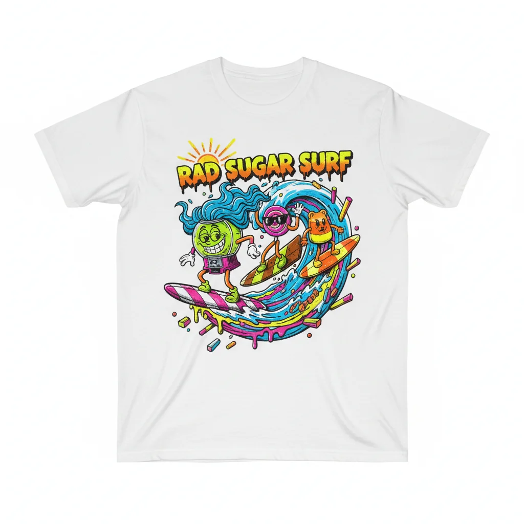 Candy Machine Surf Kids Cartoon Surfing 80s 90s Funny Essential T-Shirt