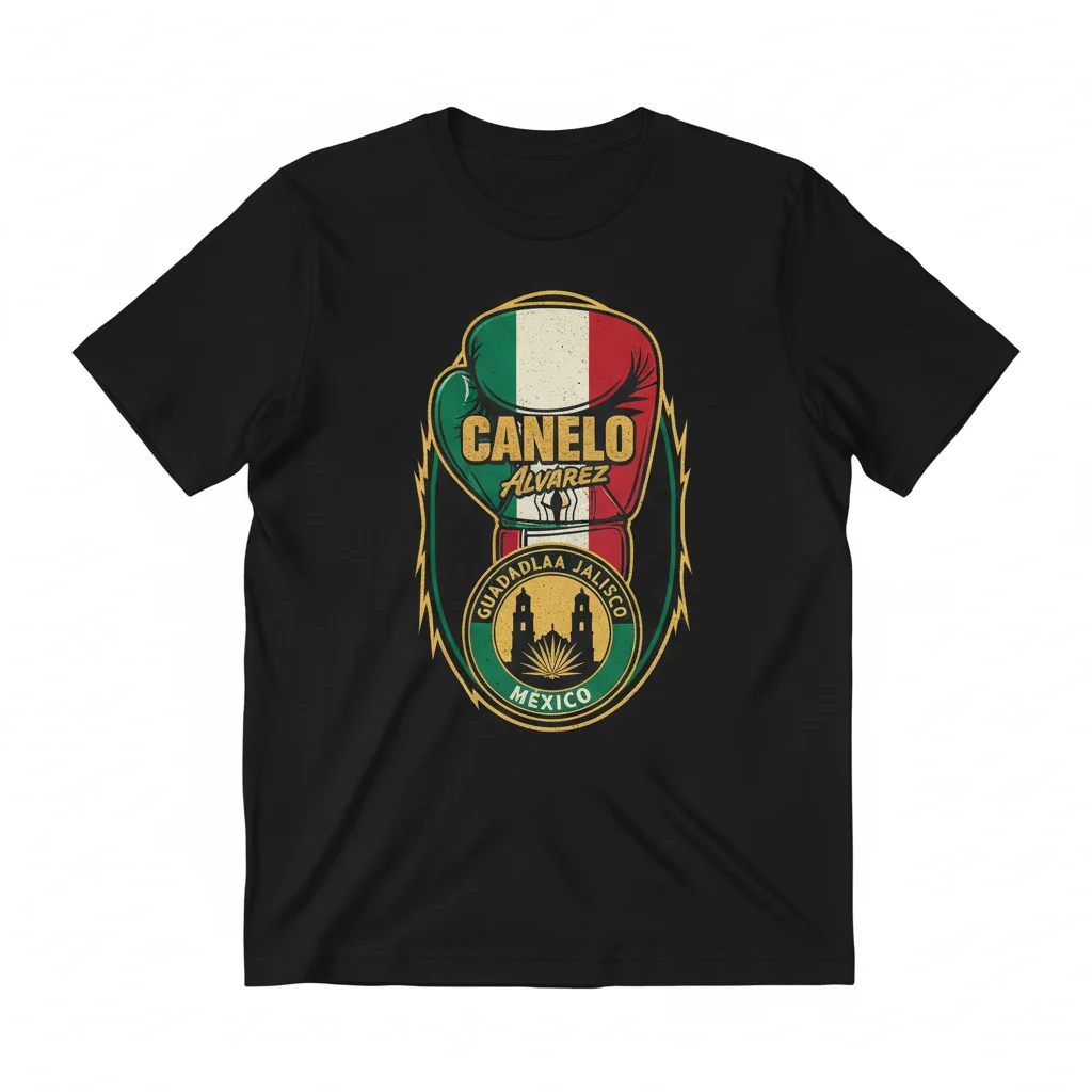 Canelo Alvarez Guadalajara Jalisco México Esencial Camiseta de Algodón – Soporte de Fan Premium