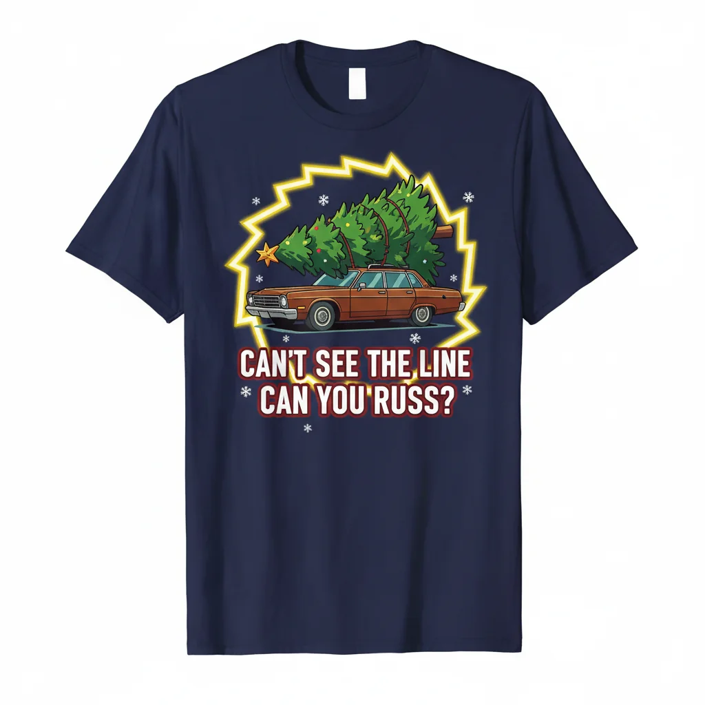 Can't See The Line Can You Russ? Humorous T-Shirt