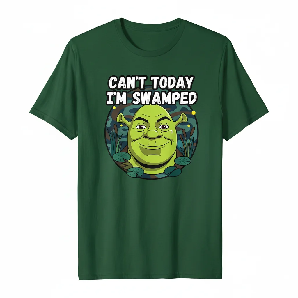 Shrek 'Can't Today I'm Swamped' T-Shirt | Ultra-Durable Heavyweight Cotton Tee