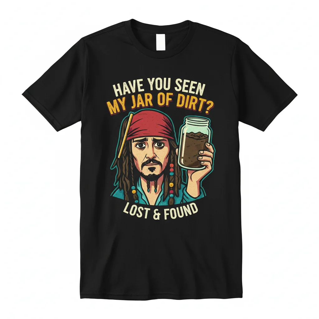 Captain Jack Sparrow Jar of Dirt Funny T-Shirt - Pirate Quote Tee