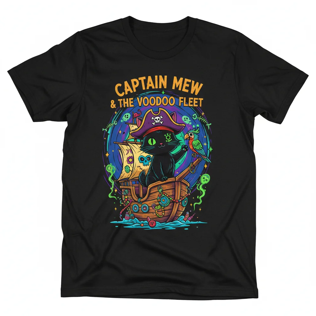 Captain Mew's Little Voodoo Pirate Ship Tee: Durable, Vibrant & Your New Favorite Essential