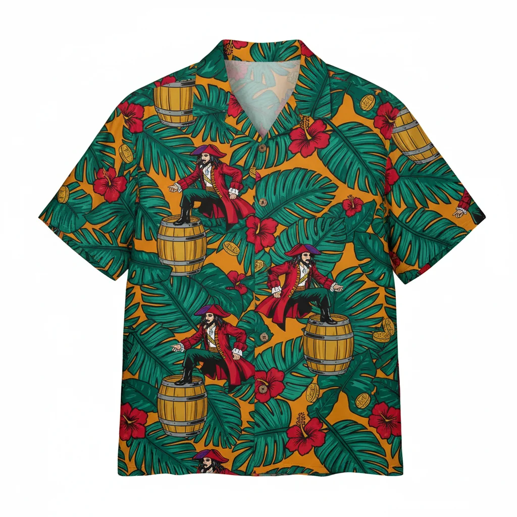 Captain Morgan Palm Leaves Hawaiian Shirt - Unrivaled Durability & Comfort