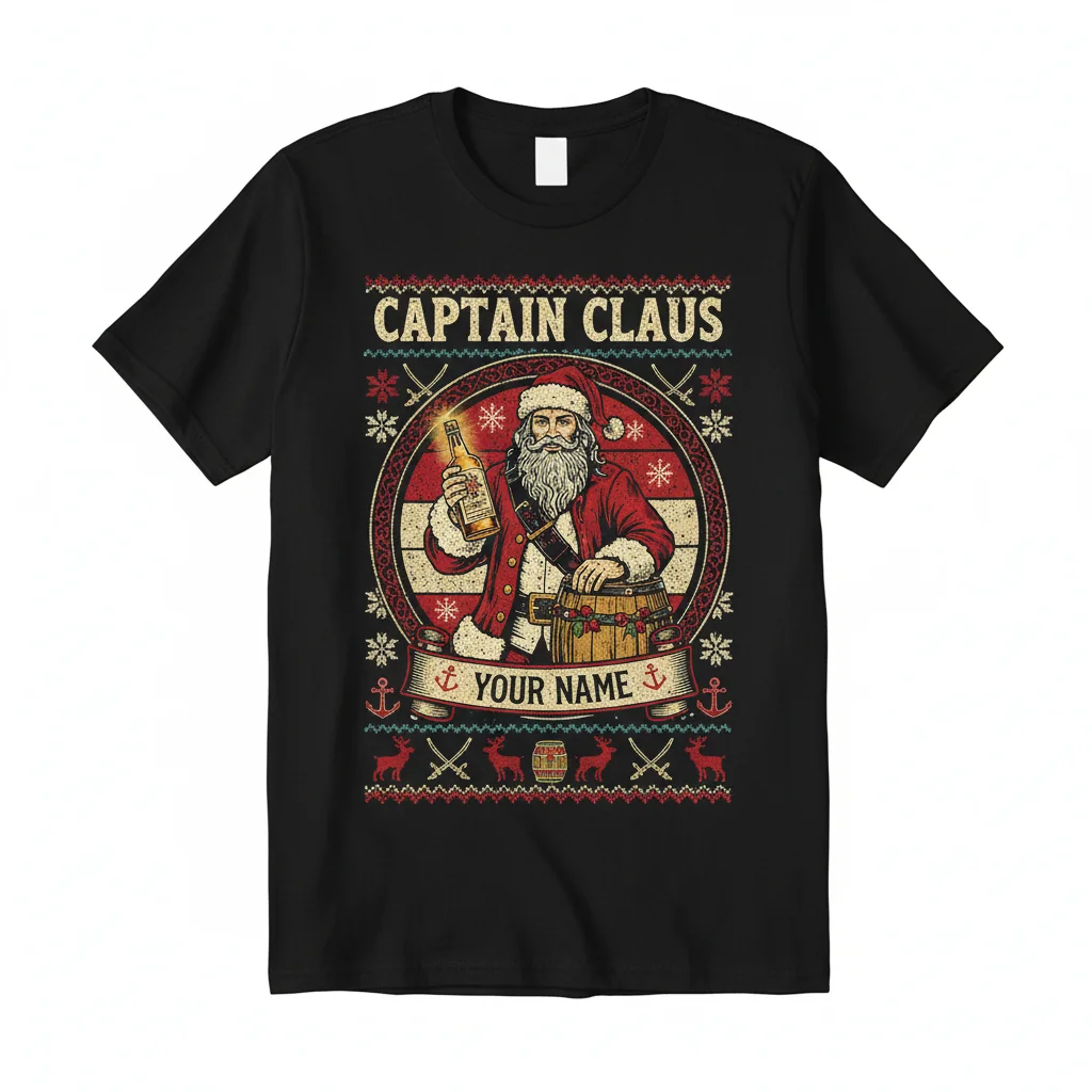 Suéter Personalizado Capitán Morgan Navidad Fea Unisex