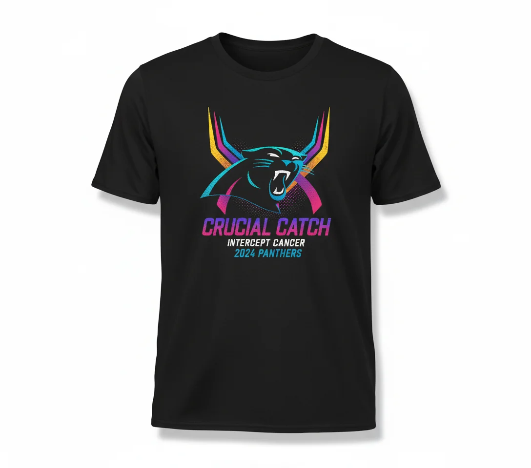 Carolina Panthers 2024 NFL Crucial Catch Intercept Cancer T-Shirt - Official Fan Gear