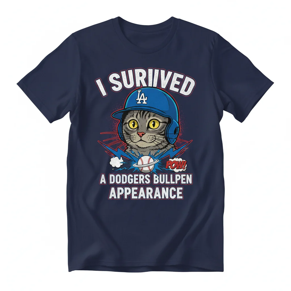 Camiseta Gato Dodgers Los Ángeles: Sobreviví a una Aparición del Bullpen
