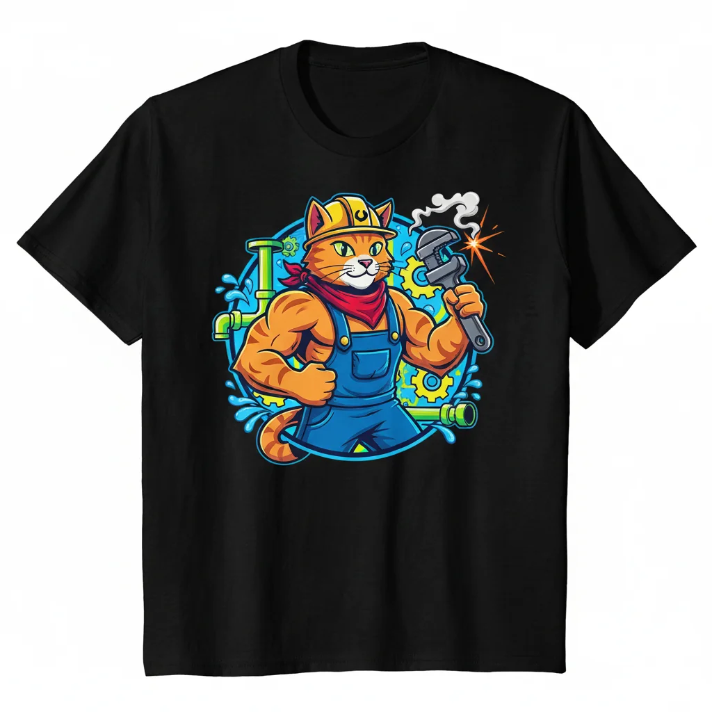 Cat Plumber Essential T-Shirt: Unmatched Durability, Supreme Comfort & Fade-Proof Style