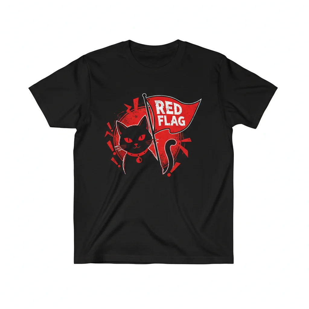 Camiseta Esencial "Bandera Roja de Gato": Estilo Duradero y Confort Inigualable