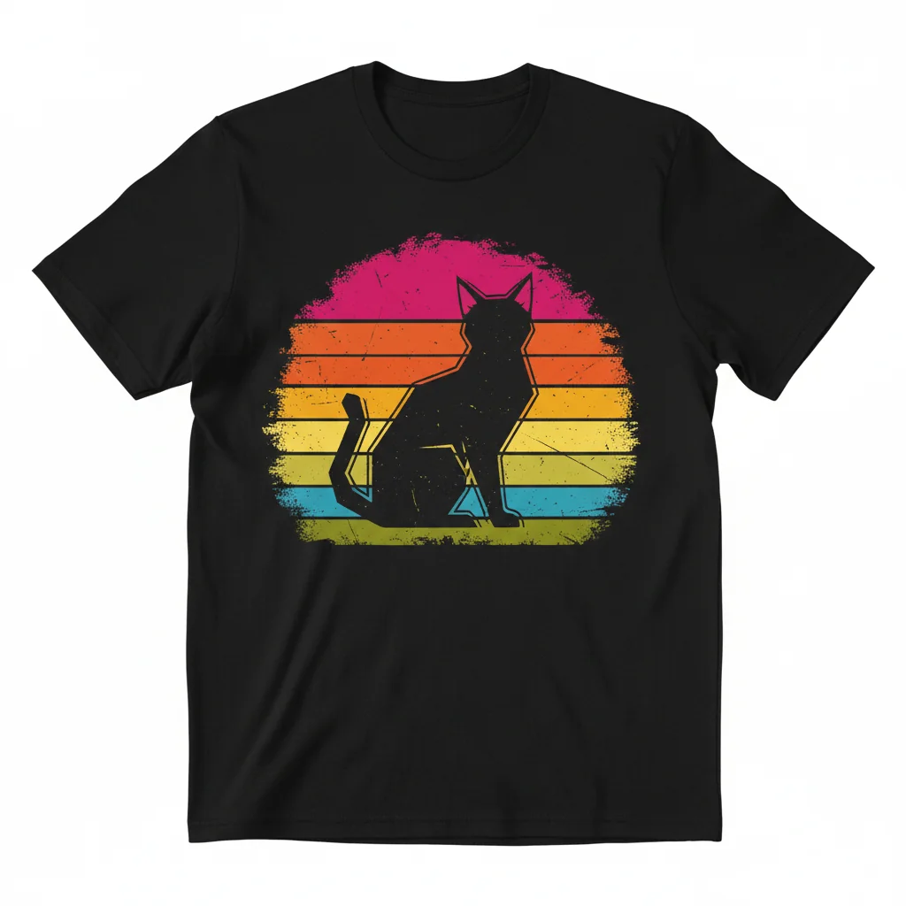 Vintage Cat T-Shirt – Retro Distressed Style, Unmatched Comfort & Durability