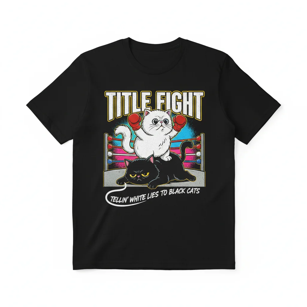 Feline Feuds & White Lies: A Black Cat's Tale Tee