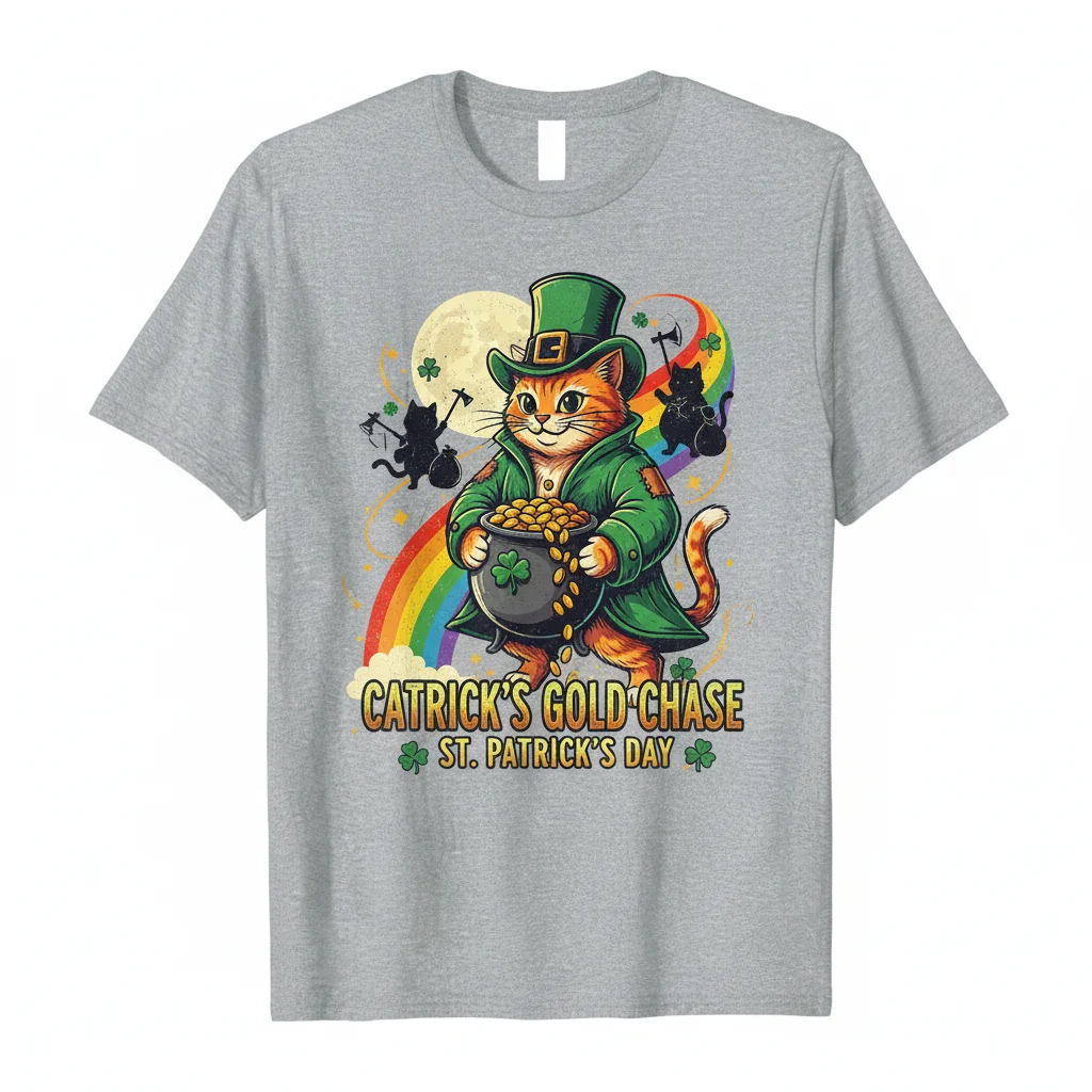 Camiseta Vintage 'Catrick’s Gold Chase' El Duende del Día de San Patricio