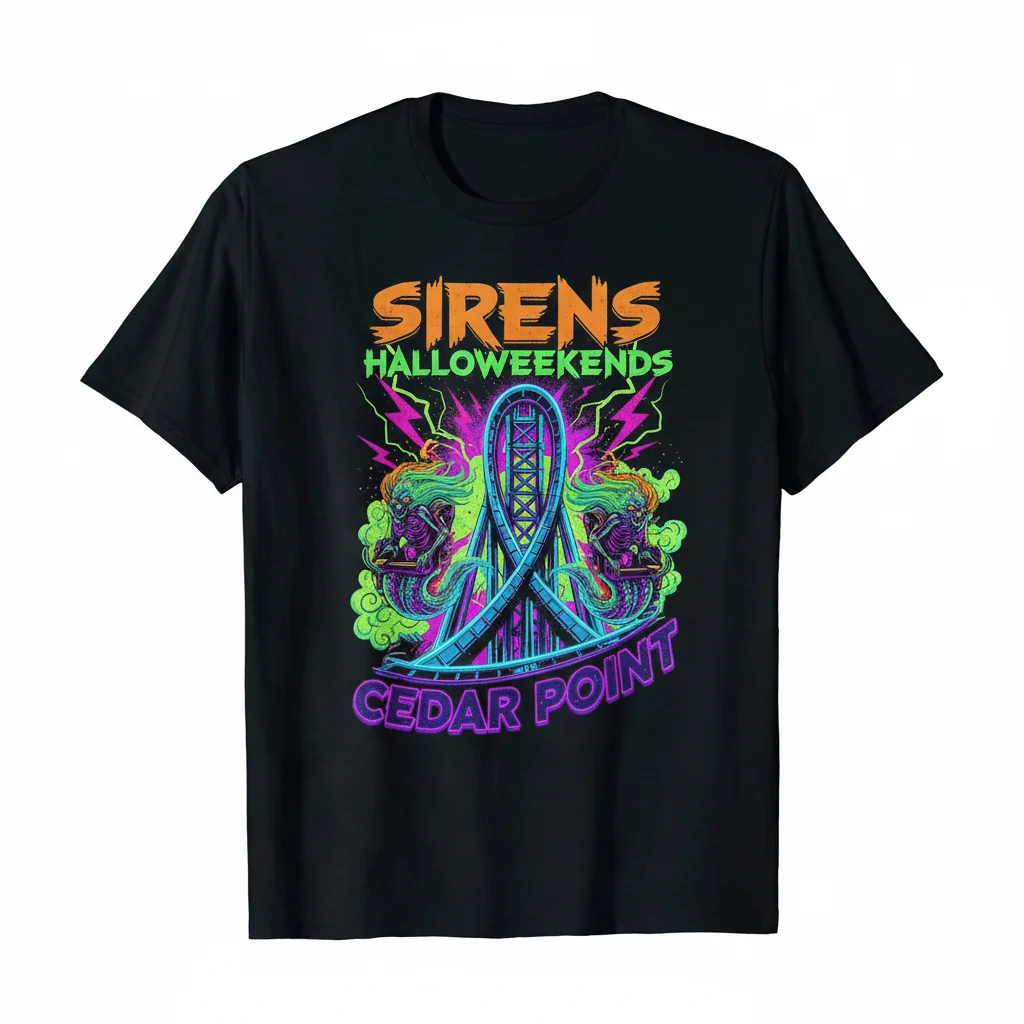 Cedar Point Sirens Halloweekends Coaster Tee - Built to Last