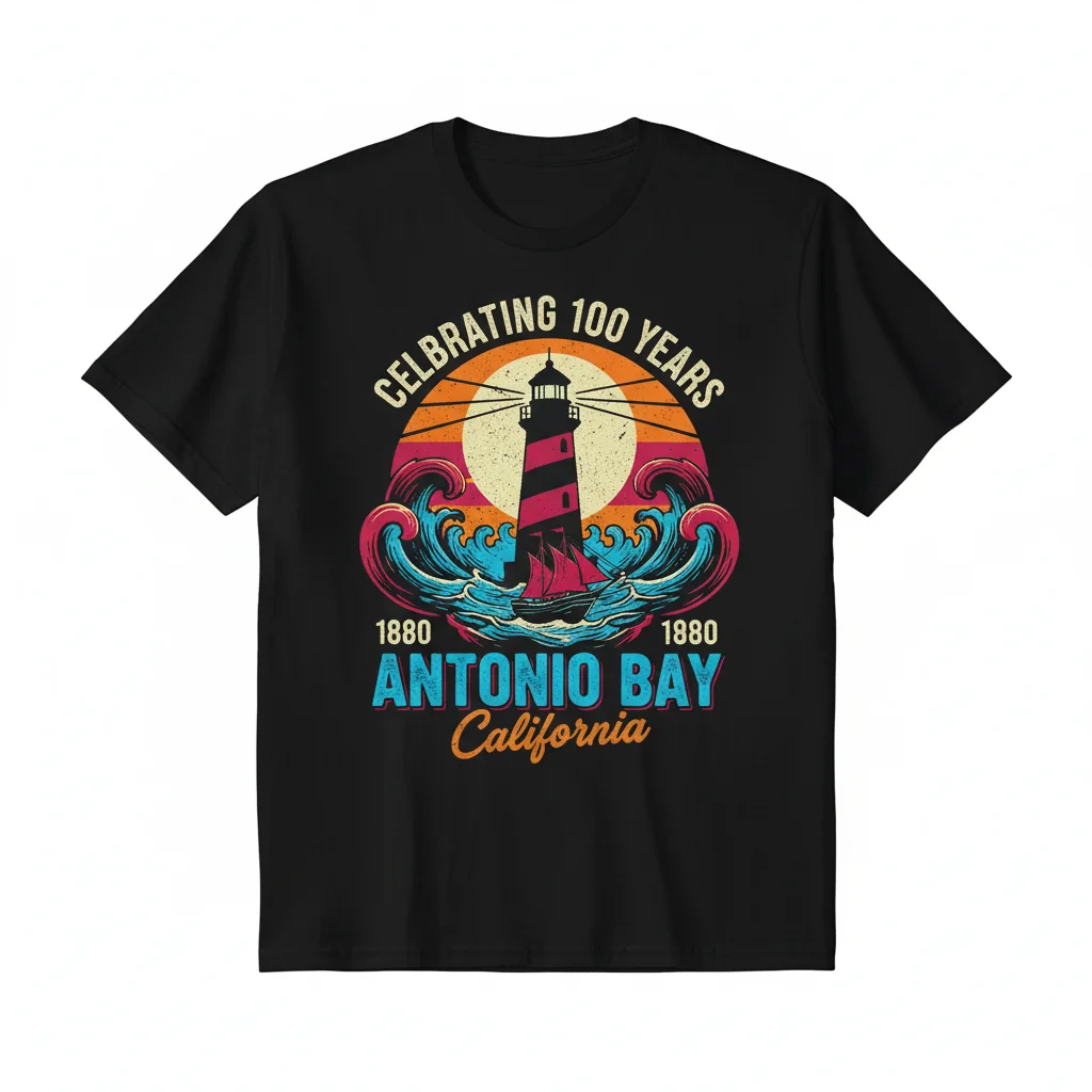 Antonio Bay California 1880-1980 Centennial Tribute Shirt - Durable & Fade-Resistant