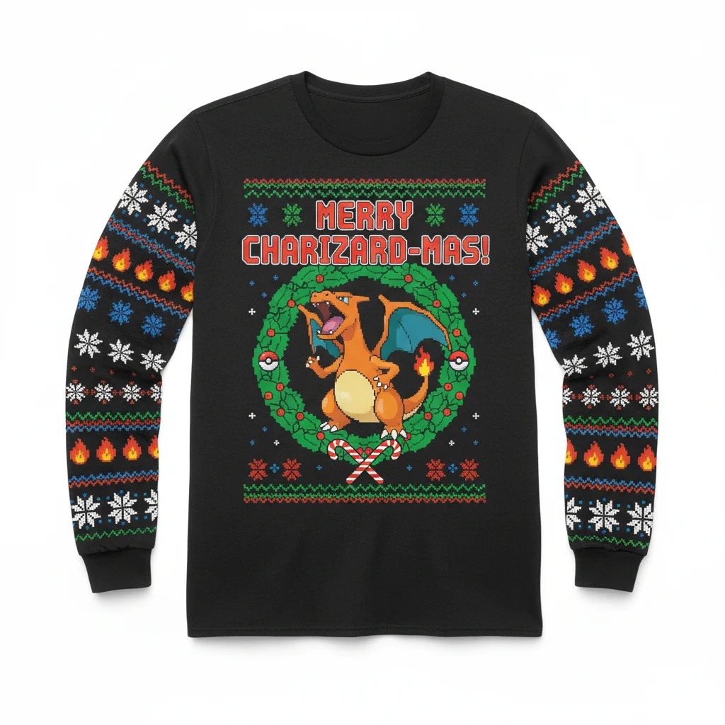 Charizard Pokémon Ugly Christmas Sweater: Pre-Shrunk & Fade-Resistant