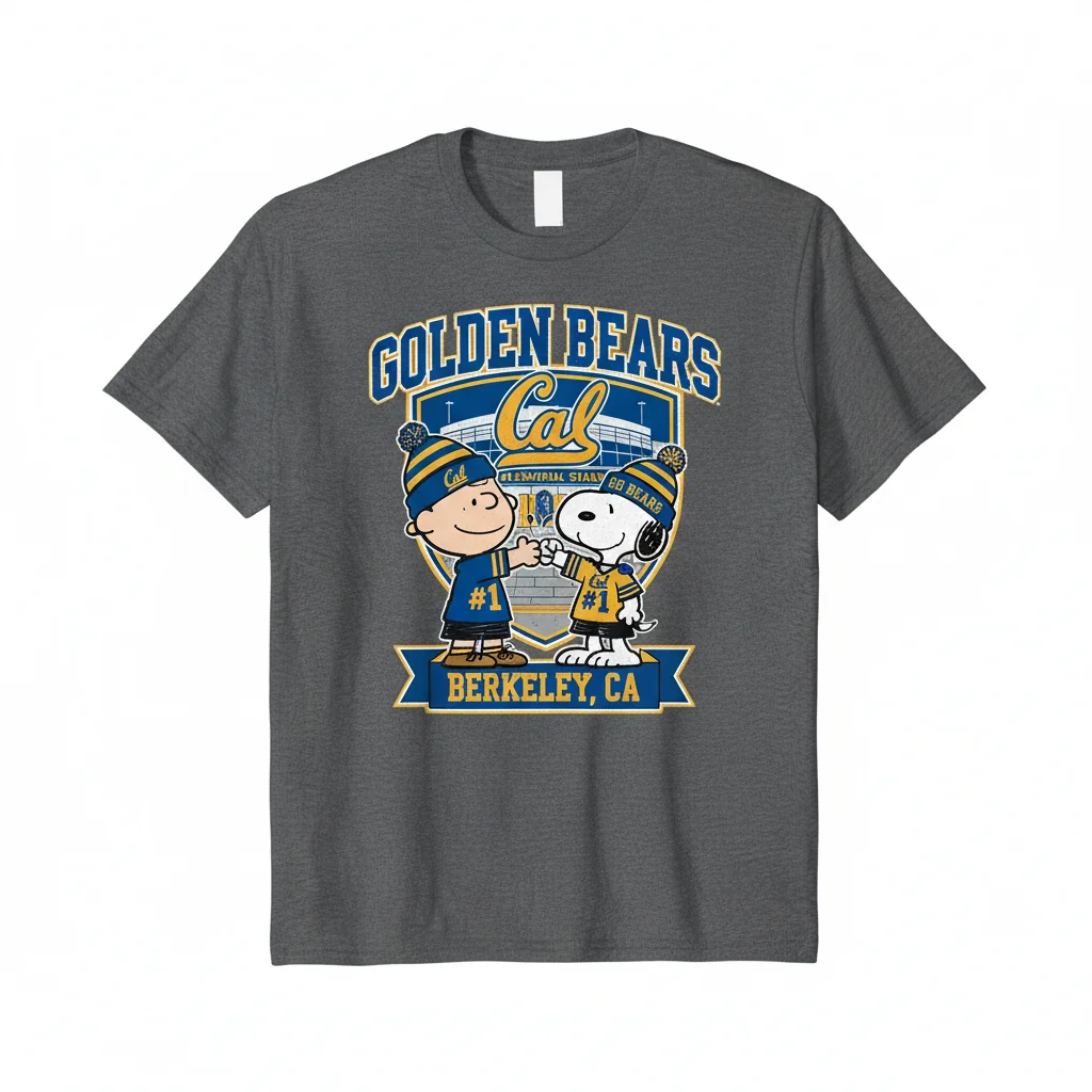 Charlie Brown & Snoopy Cal Golden Bears Fist Bump Shirt | Fade-Resistant & Pre-Shrunk