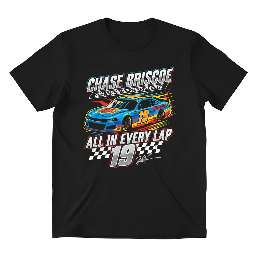 Briscoe 2025 Playoffs Signature Tee. All In. Every Lap.