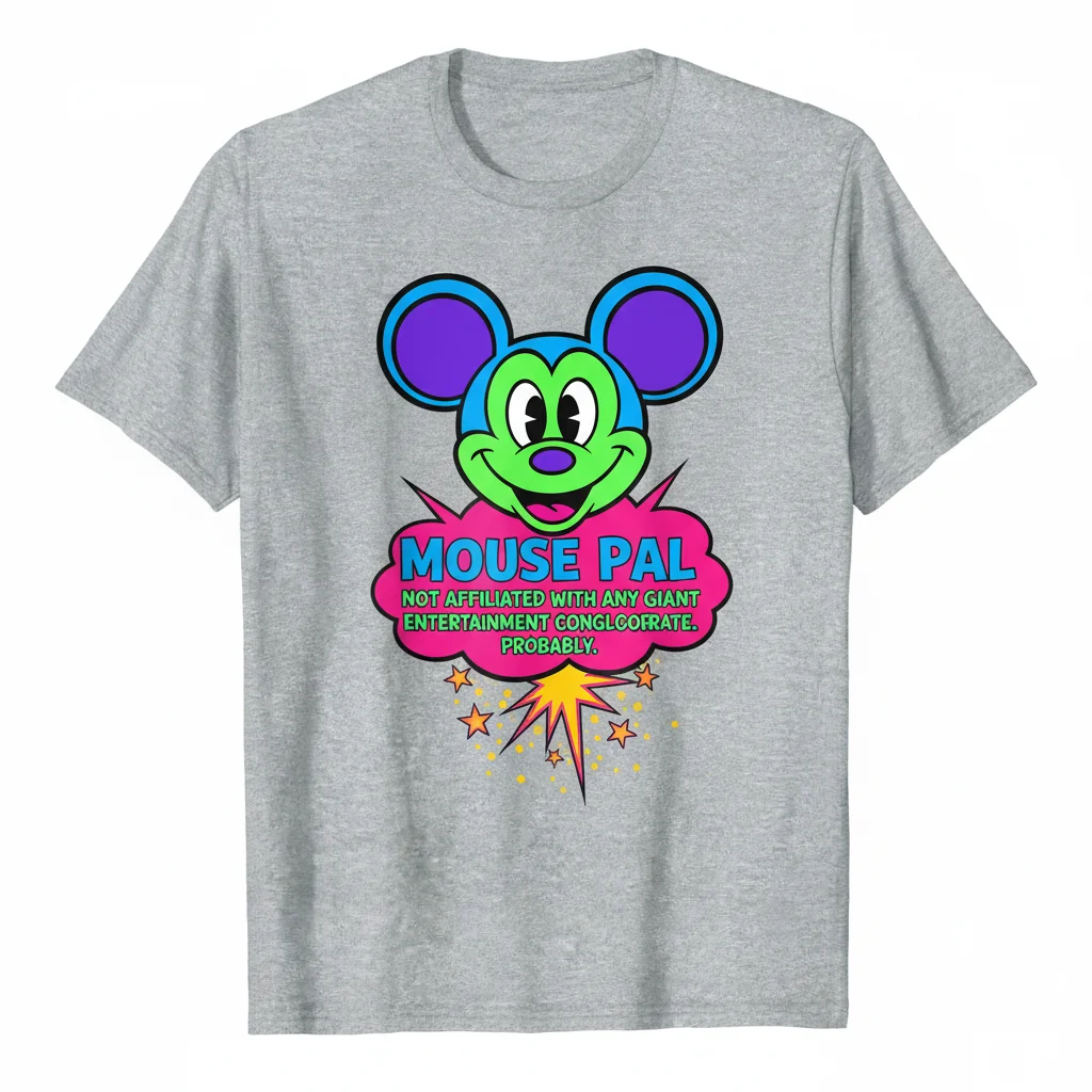 Parody Mouse T-Shirt - Humorous Cartoon Character Tee - Premium Cotton Graphic Shirt