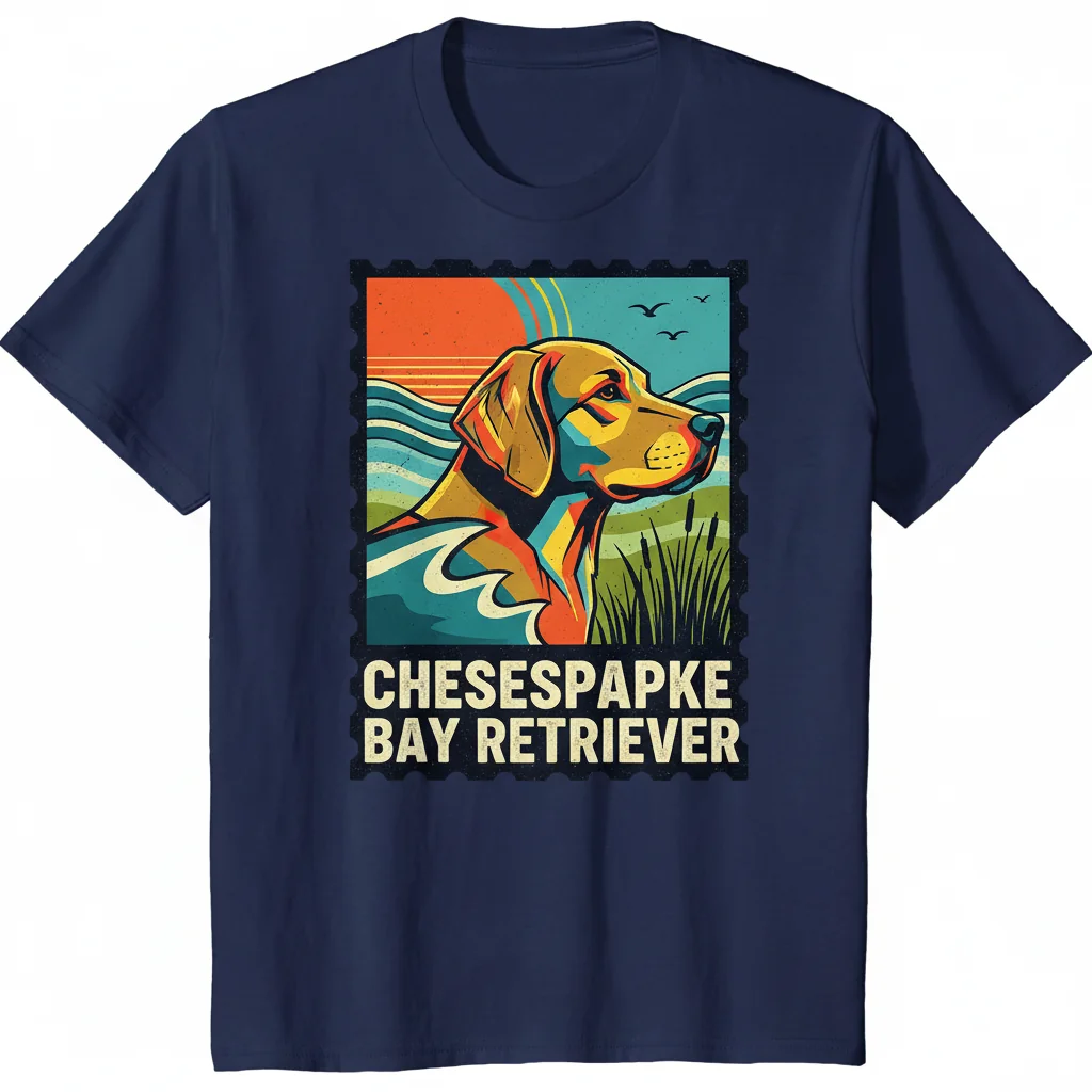 Chesapeake Bay Retriever Stamp Art Unisex T-Shirt - Essential Comfort