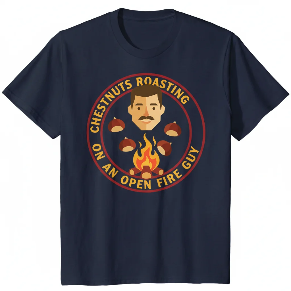 Chestnuts Roasting Guy Premium T-Shirt – Fade-Resistant & Pre-Shrunk Comfort