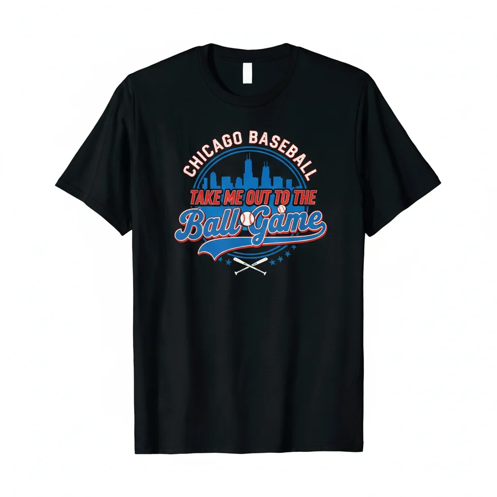 Chicago Baseball Take Me Out To The Ball Game T-Shirt - Premium Cotton Fan Apparel