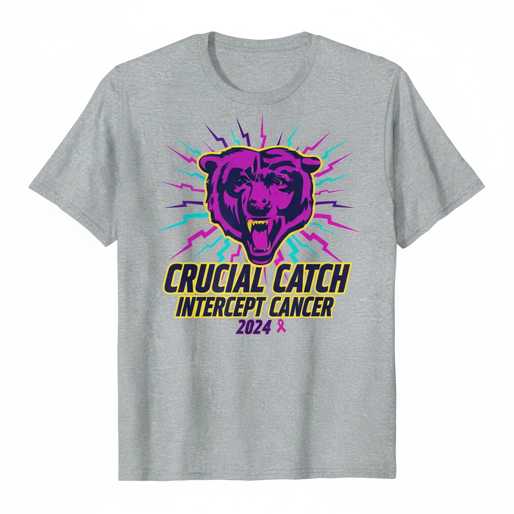 Chicago Bears NFL Crucial Catch 2024: Intercept Cancer Commemorative Tee