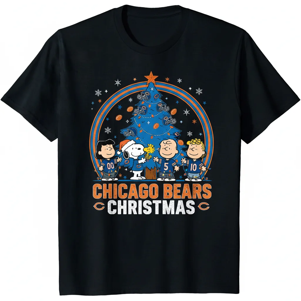 Chicago Bears Peanuts Snoopy & Friends Christmas Tree Shirt - Holiday Fan Apparel