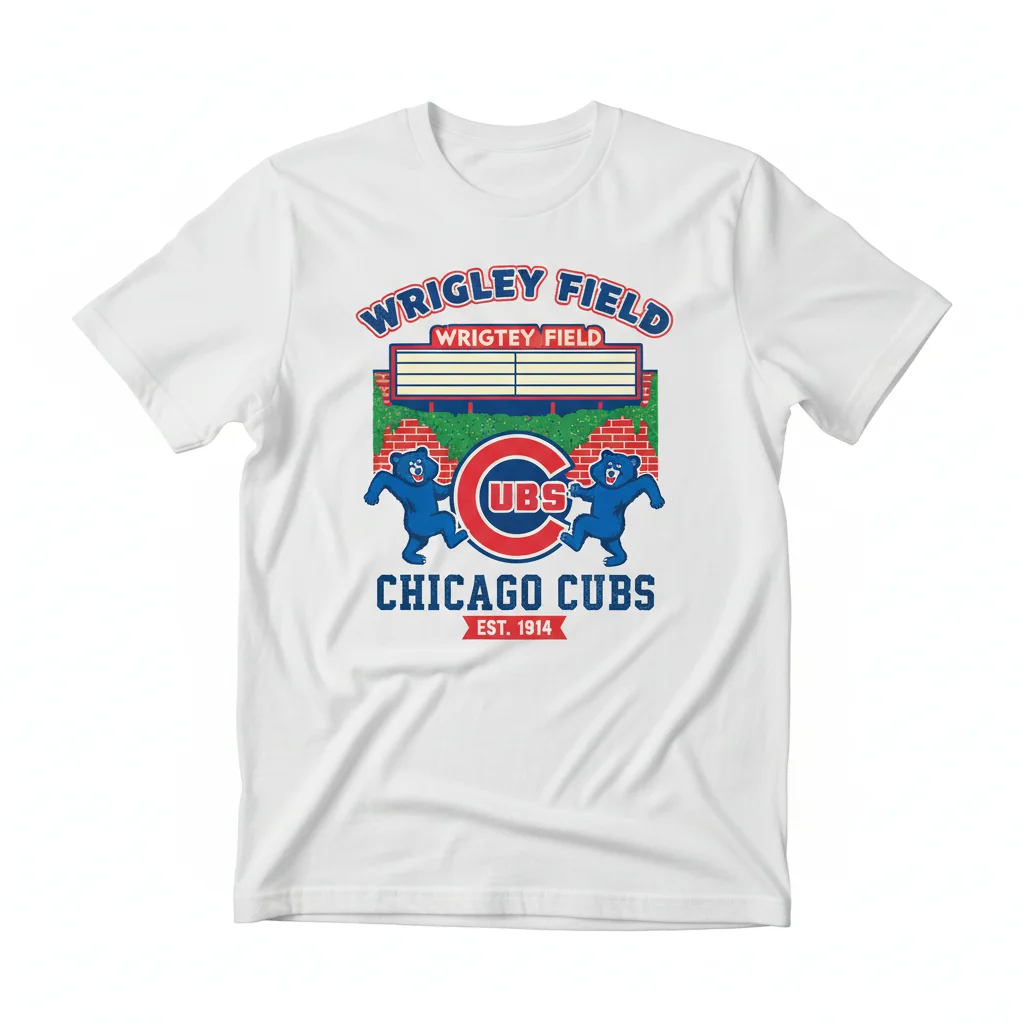Chicago Cubs Wrigley Field Fan Shirt - Durable Comfort, Vibrant Eco-Inks