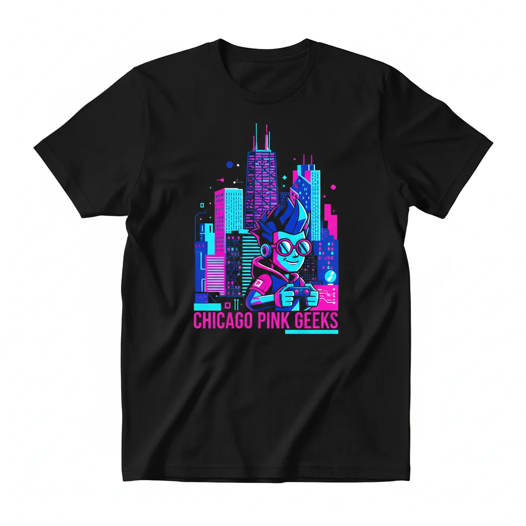 Chicago Pink Geeks Essential T-Shirt – Premium Ring-Spun Cotton Tee for Women