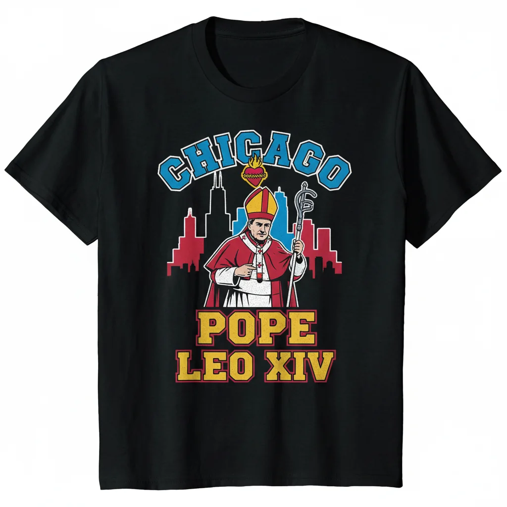 Camiseta Católica 'Chicago Papa León XIV' de Algodón Premium