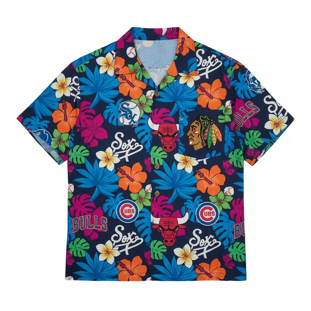 Camiseta Hawaiana Equipos Deportivos de Chicago: Bulls, Cubs, White Sox, Blackhawks