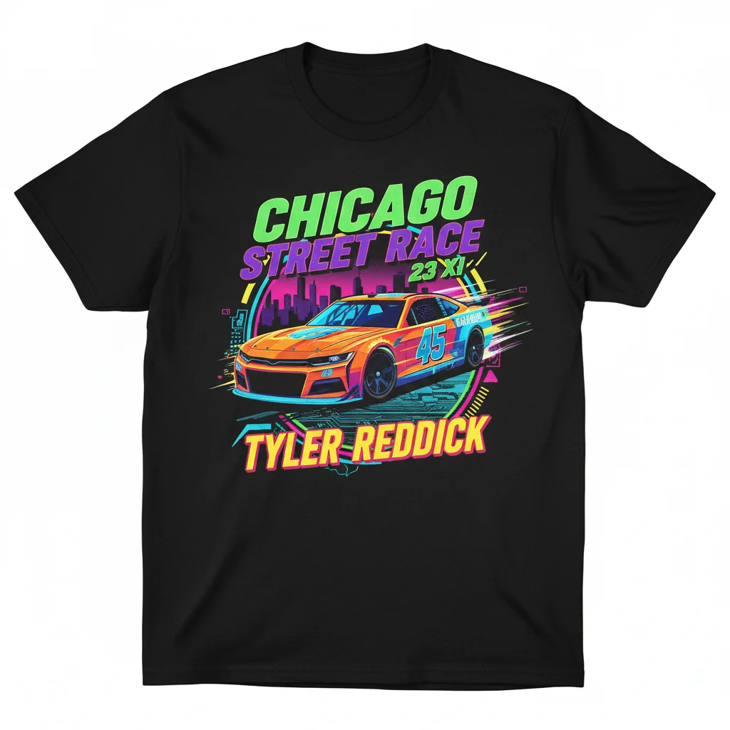 Tyler Reddick 23 XI Chicago Street Race Fan Shirt – Durable & Fade-Resistant