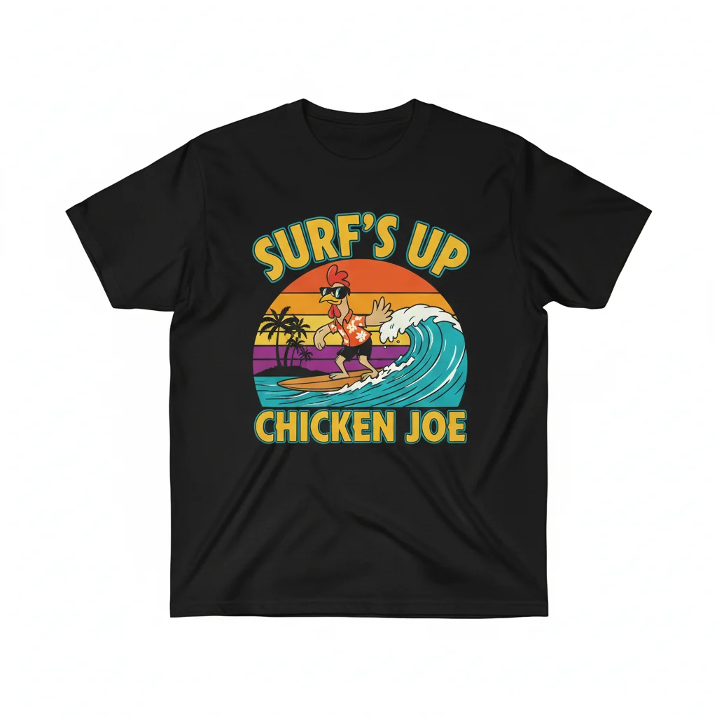 Chicken Joe Surf’s Up Premium Wall Tapestry – Vibrant & Durable Decor