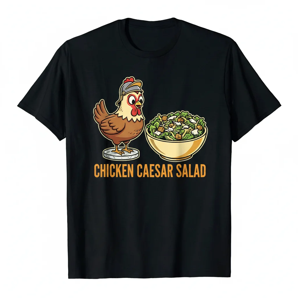 Chicken Sees Her Salad - Chicken Caesar Salad Essential T-Shirt: Lasting Style & Comfort