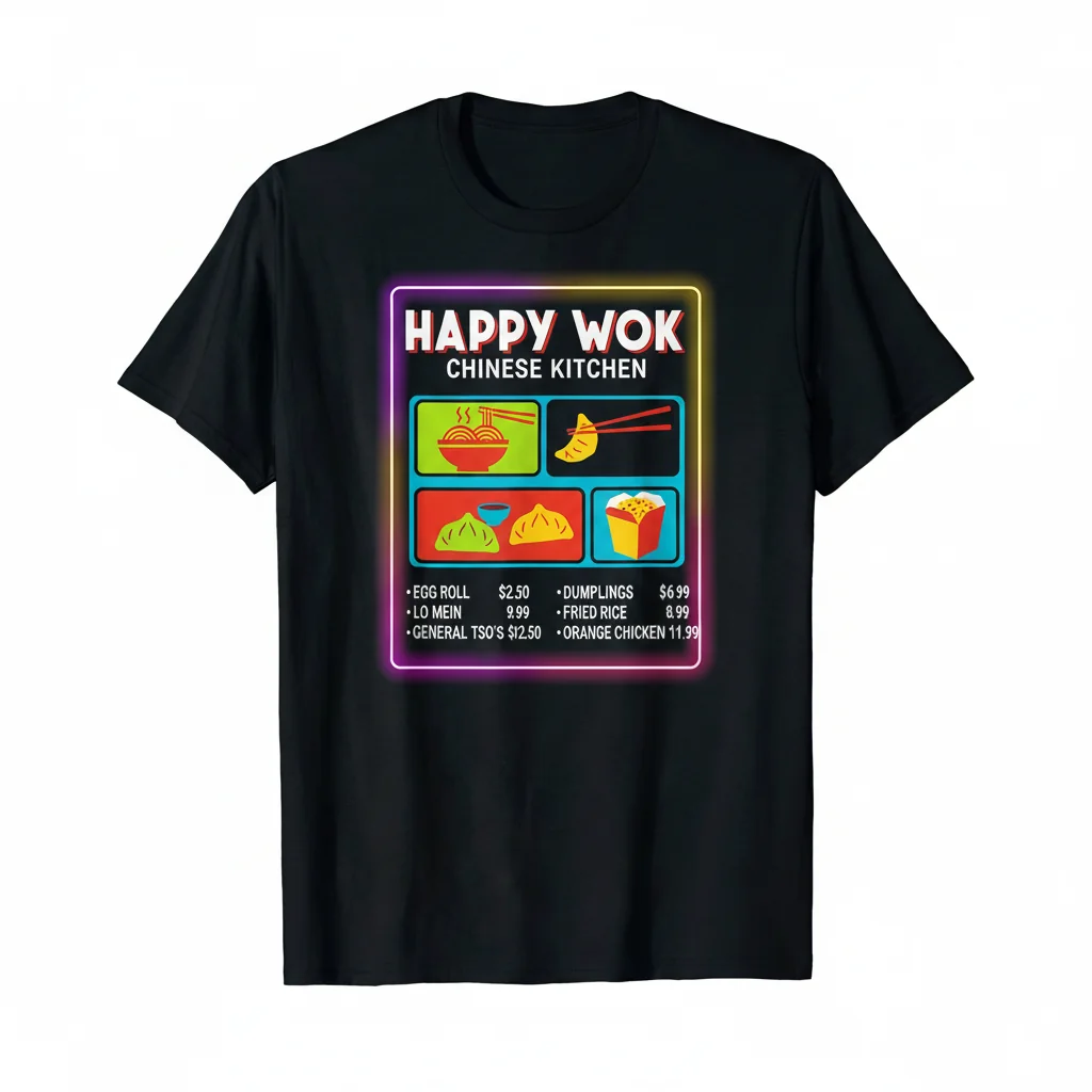 Camiseta Esencial con Diseño de Menú de Restaurante Chino para Llevar - Regalo Novedoso