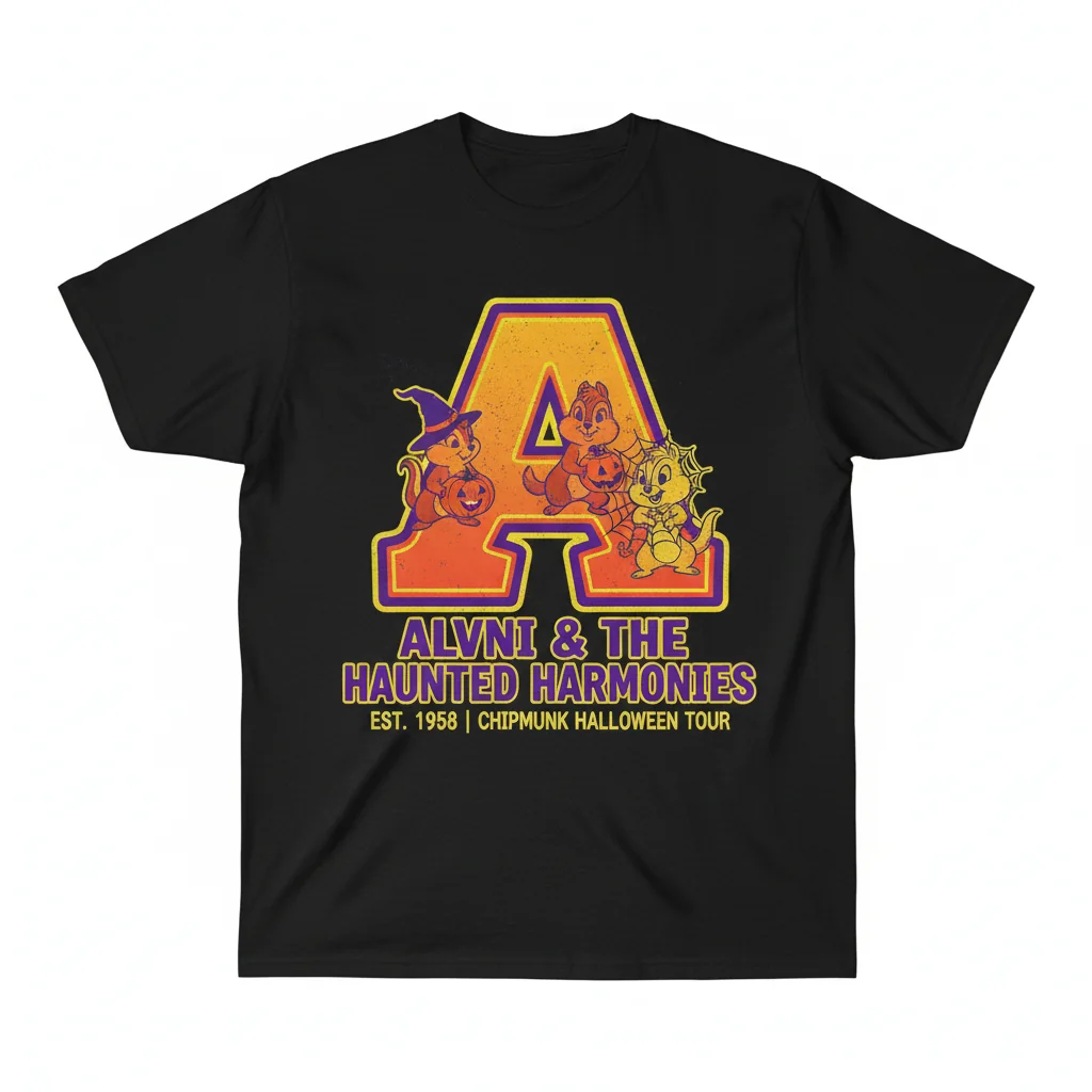 Alvin's Chipmunks Halloween: A Whimsical Letter Print Costume Tee