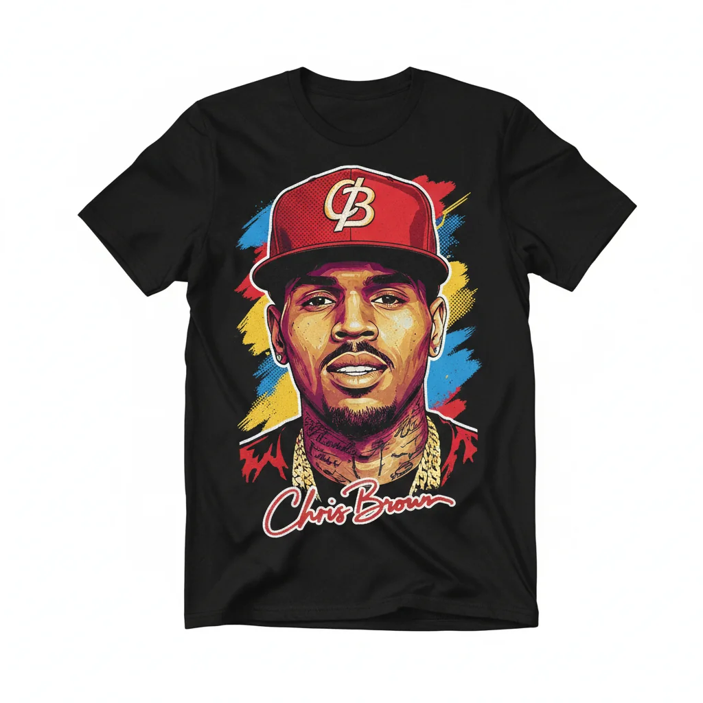 Chris Brown Signature Red Hat T-Shirt | Premium Graphic Tee for Fans