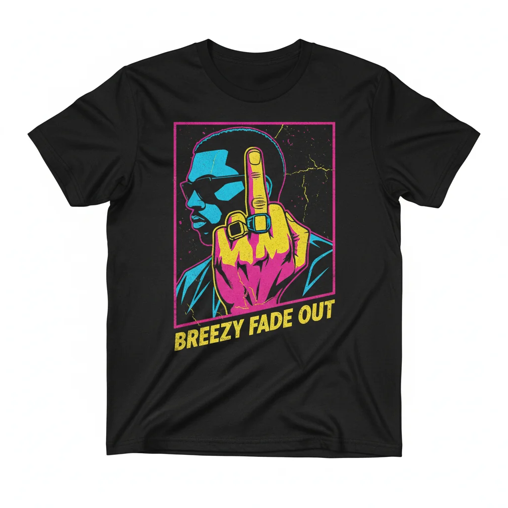 Chris Brown Middle Finger Vintage T-Shirt - Iconic Statement Tee