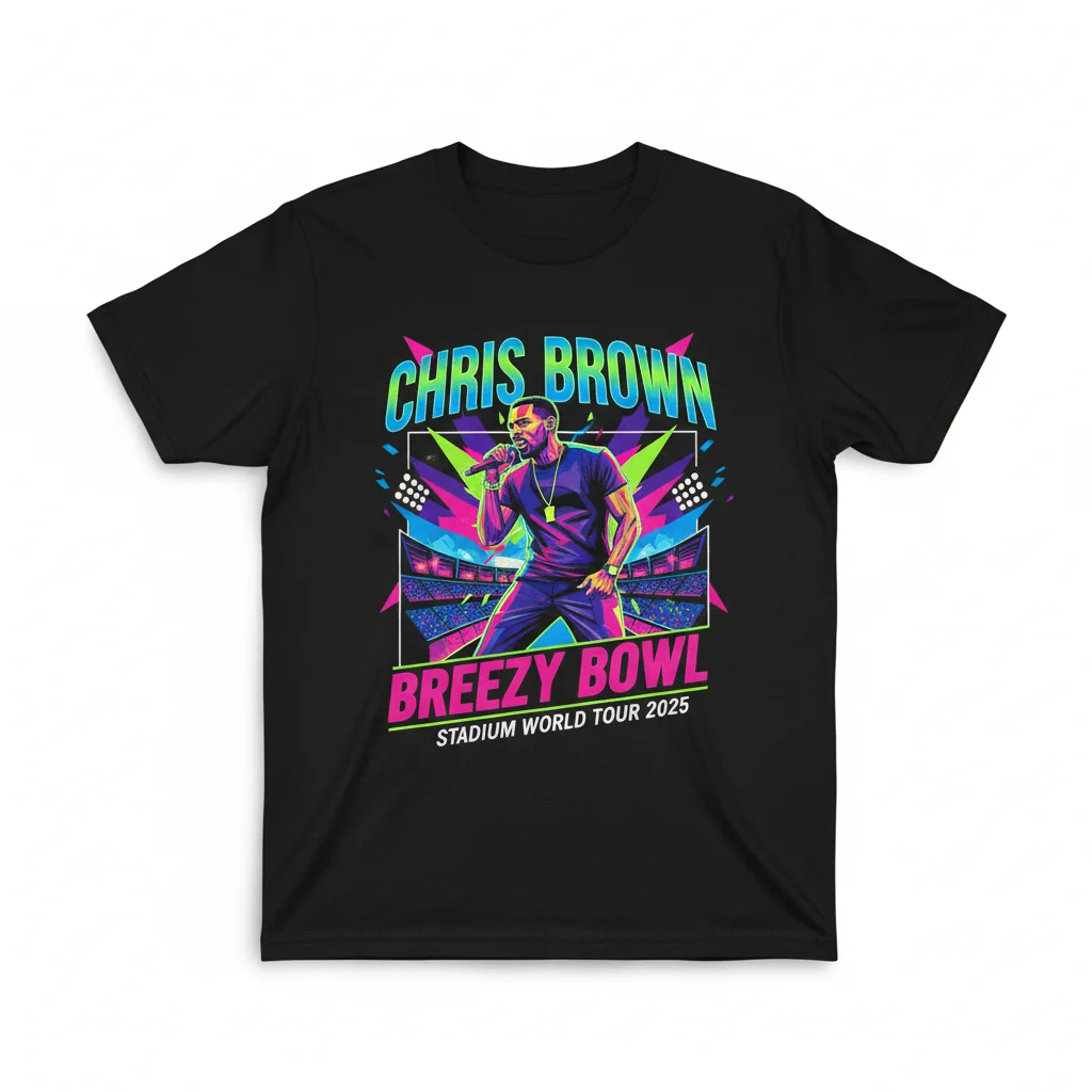 Chris Brown Stadium World Tour 2025 Breezy Bowl Shirt: Premium Fan Apparel