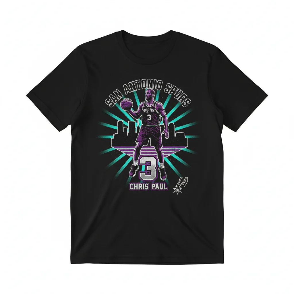 Chris Paul #3 San Antonio Spurs NBA Basketball T-Shirt – Fan Apparel