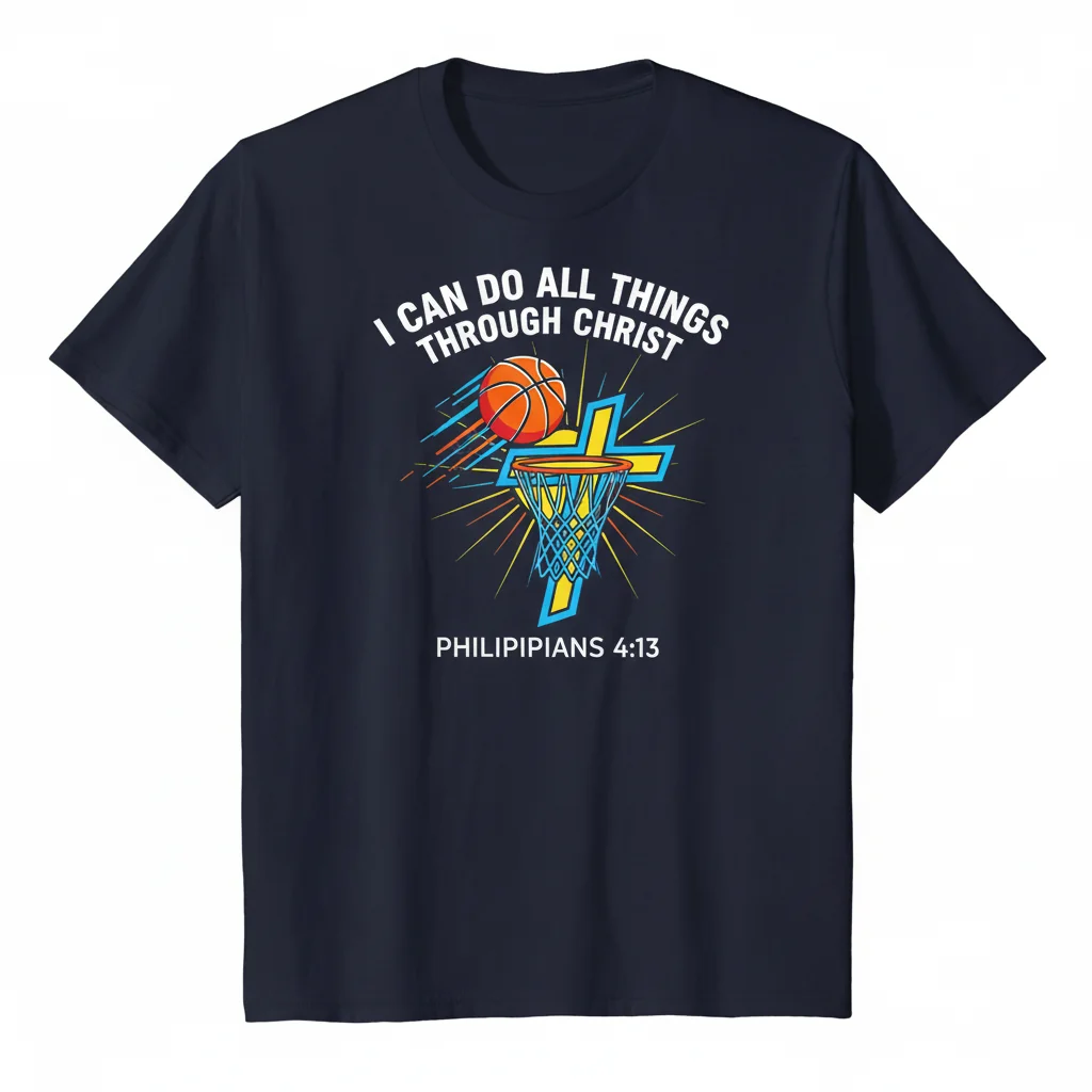 Christian Basketball Philippians 4:13 "I Can Do All Things" Essential T-Shirt