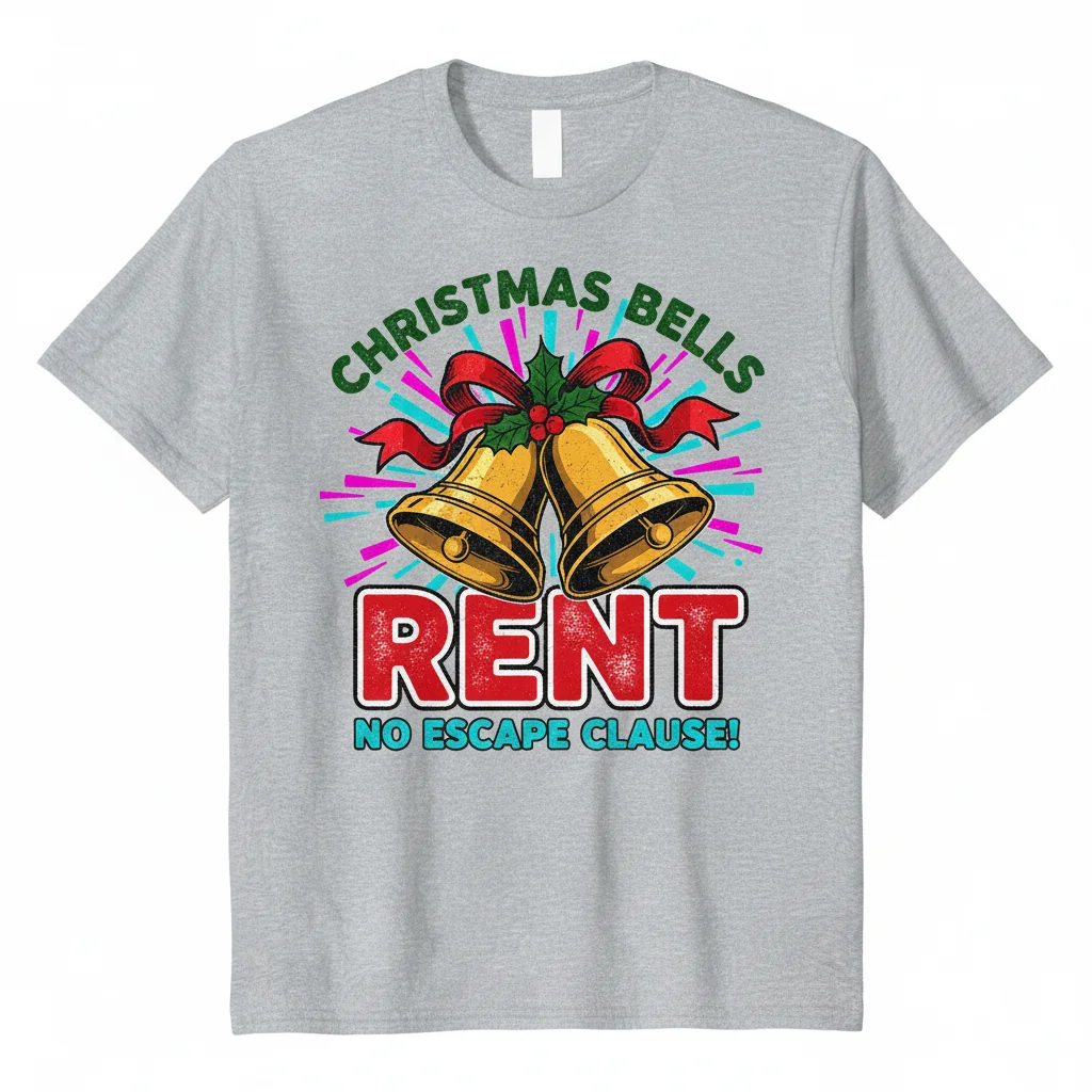 Camiseta Esencial 'Christmas Bells-Rent' – Diseño Festivo, 100% Algodón Peinado