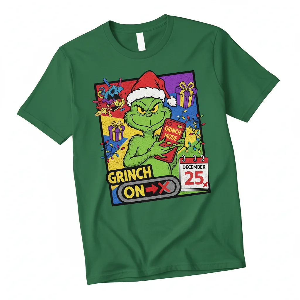 Grinch Mode On 2024: The Ultimate Family Christmas Tee