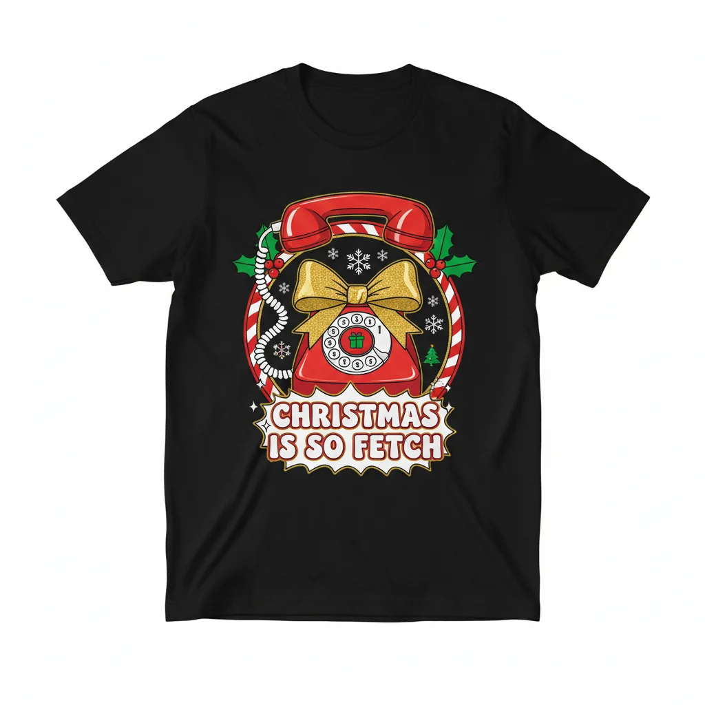 Embrace the Joy: 'Christmas Is So Fetch' Artistic Tee