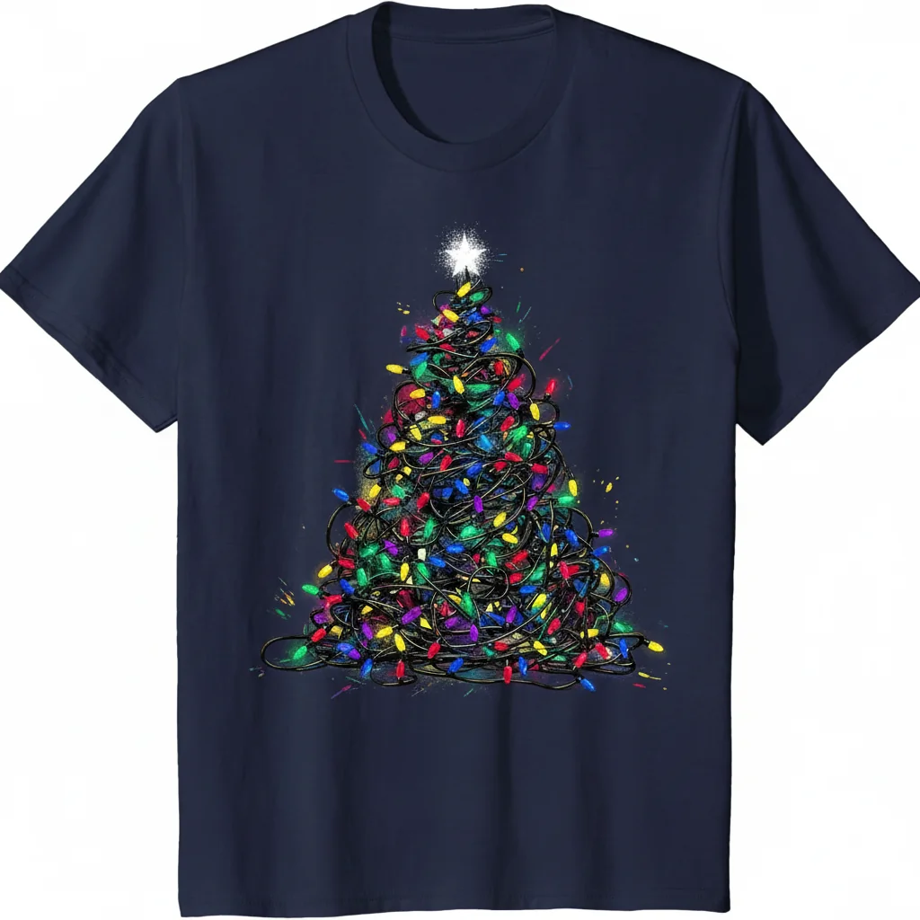 Tangled Christmas Tree Lights Ultra-Soft & Durable Unisex Tee