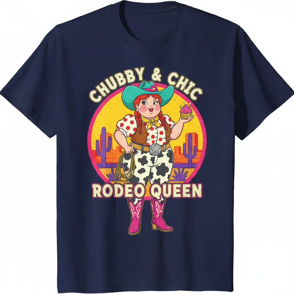 Chubby Cowgirl: Durable, Pre-Shrunk & Vibrant Essential T-Shirt