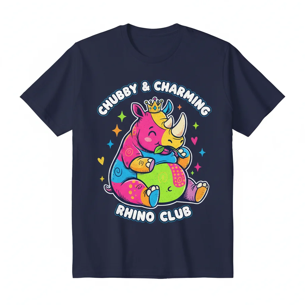 Chubby Rhino Essential T-Shirt - Ultra-Soft & Stylish Graphic Tee
