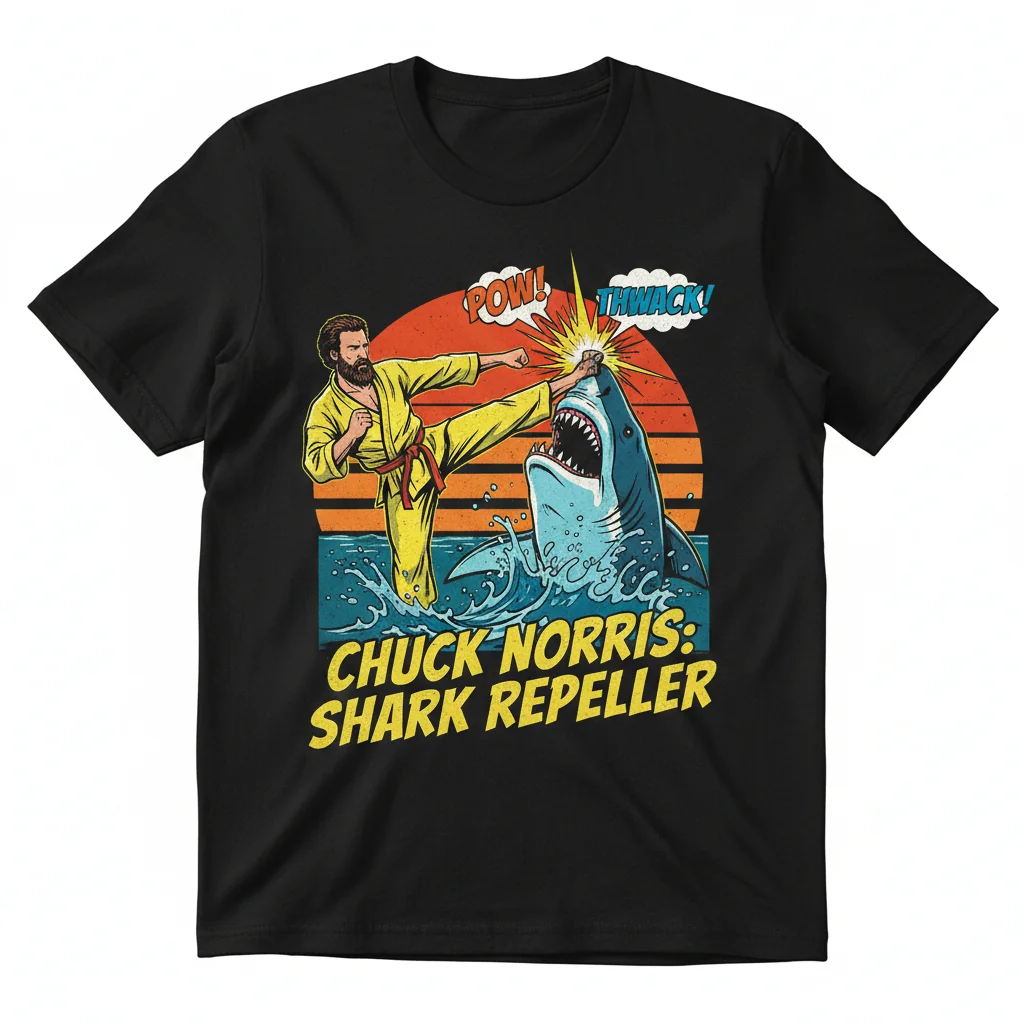 Chuck Norris Shark Attack Tee