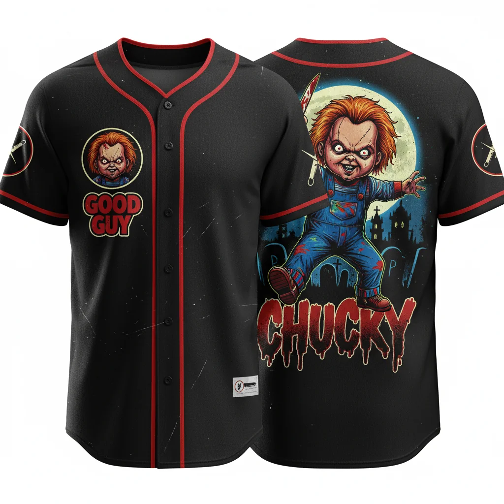 Chucky Horror Halloween Baseball Jersey – Spooky Gift