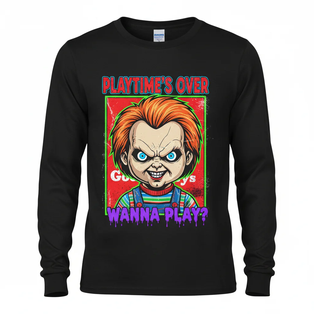 Chucky 'Playtime's Over' Artistic Long Sleeve Shirt